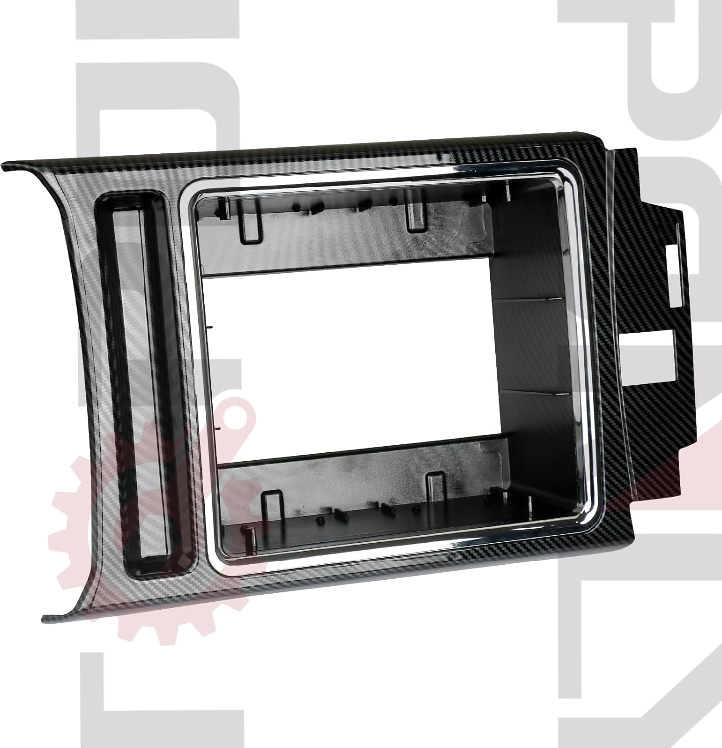 TQPONLY Carbon Fiber Center Console Cup Holder Trim Panel Compatible with 2013-2016 Ford F250 F350 F450 F550 Super Duty Truck Accessories Replacement