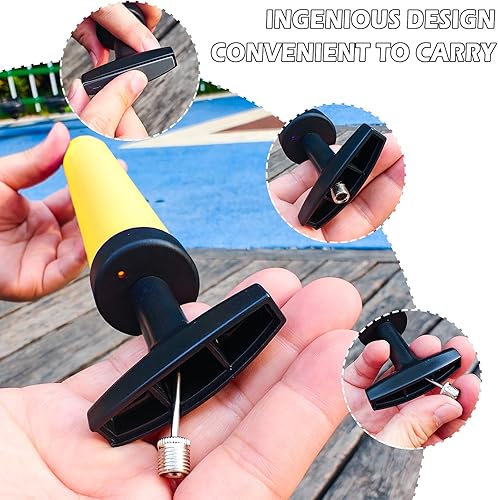 Miniatura 3 de Inflador de bola deportiva con 5 agujas (pin), bomba de aire portátil de doble acción con pasadores para inflar pelota de fútbol, fútbol, voleibol,