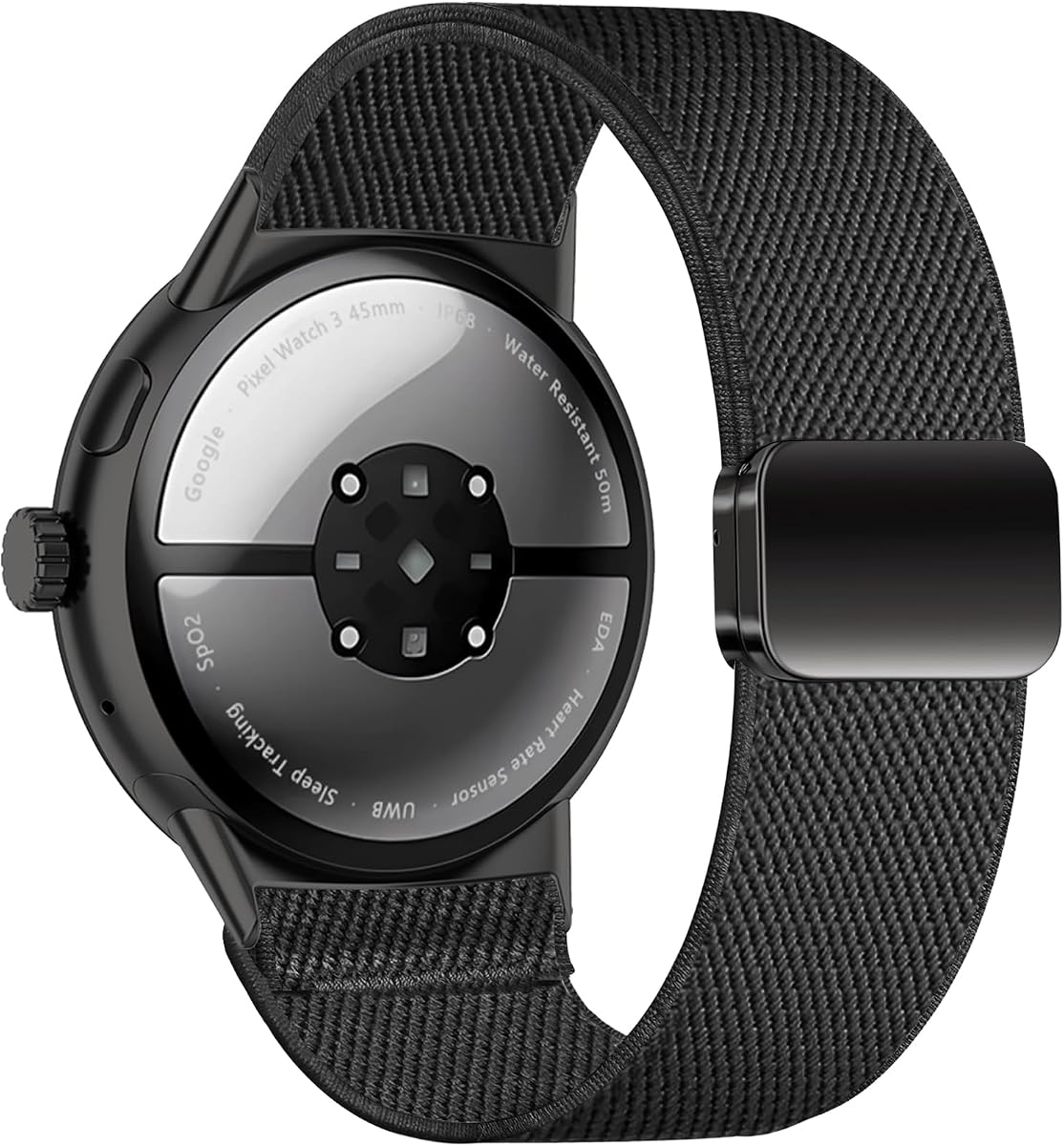 Magnetic Bands Compatible with Google Pixel Watch 3/4 45mm, Stretchy Nylon Soft Loop Strap Replacement Adjustable Elastic Wristband for Pixel 4/3 45mm Smart Watch for Women Men