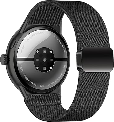 Magnetic Bands Compatible with Google Pixel Watch 3/4 45mm, Stretchy Nylon Soft Loop Strap Replacement Adjustable Elastic Wristband for Pixel 4/3 45mm Smart Watch for Women Men
