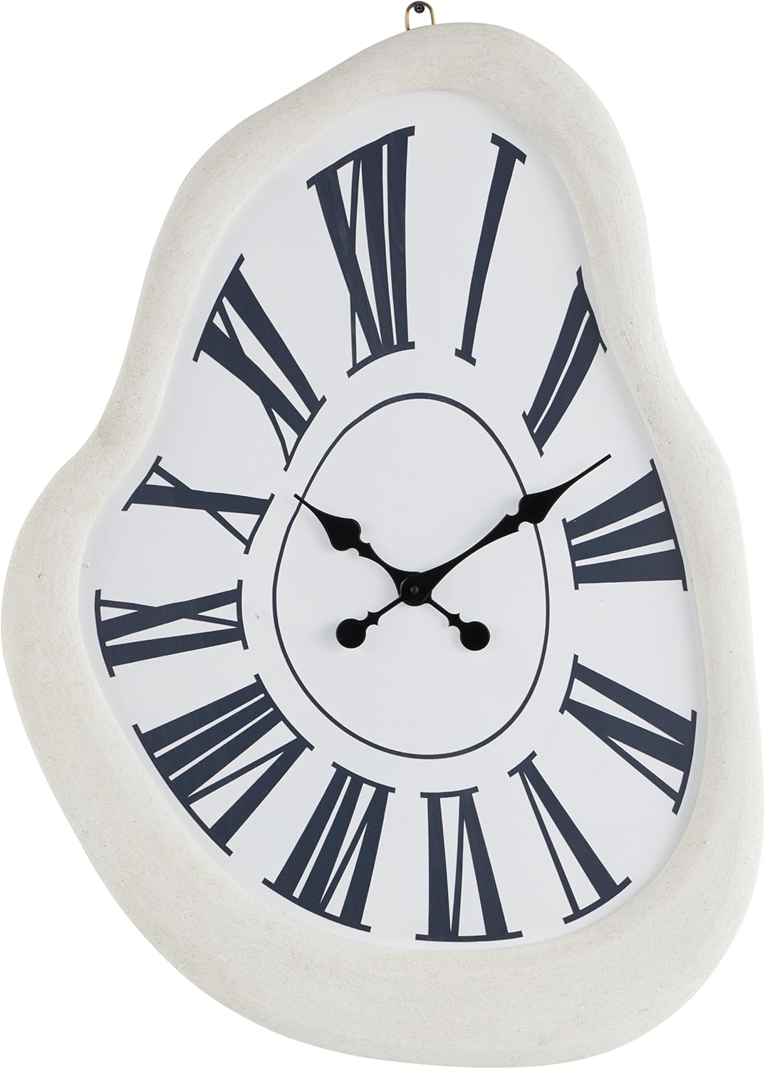 Deco 79 Wooden Abstract Decorative Wall Clock Wavy for Home with Roman Numerals, Hanging Clock 23" x 2" x 31", White 23" x 2" x 31" White