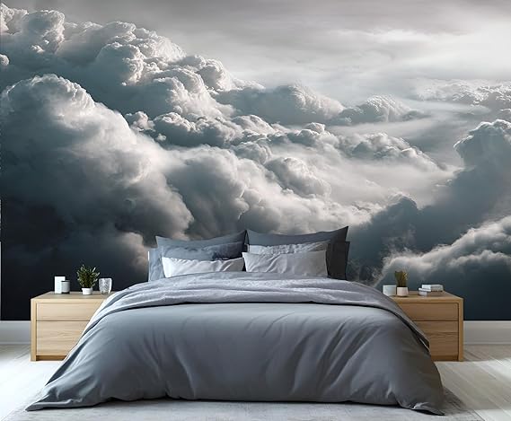 Forest Themed Ceiling SelfAdhesive Wallpaper 3D Blue Sky