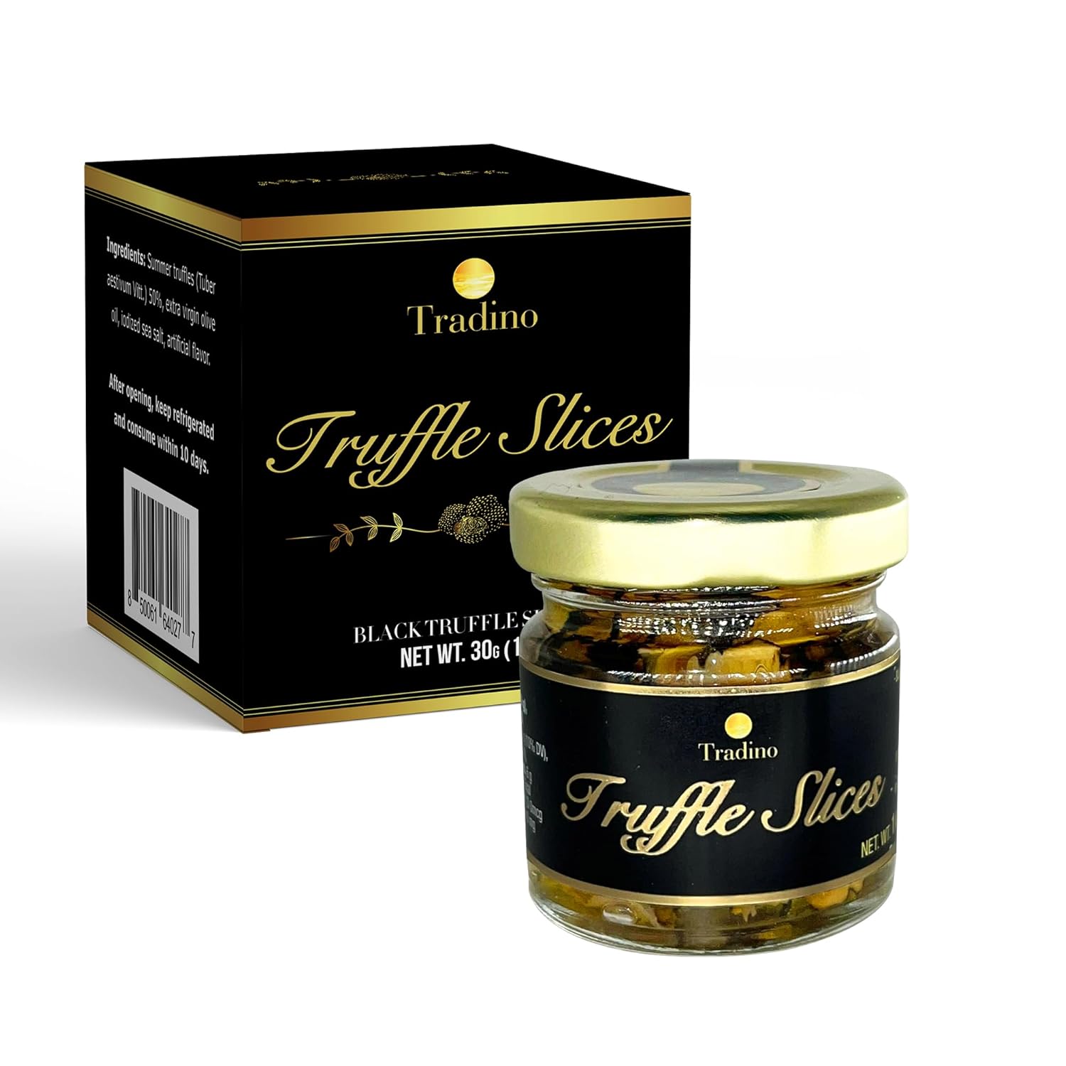 Tradino Premium Black Truffle Slices | Artisanal Italian Truffles | Fresh Black Truffle Carpaccio | Perfect Mother’s Day Gift for Food Lovers | Gourmet Appetizers, Pasta & Fine Dining Enhancer | 80g