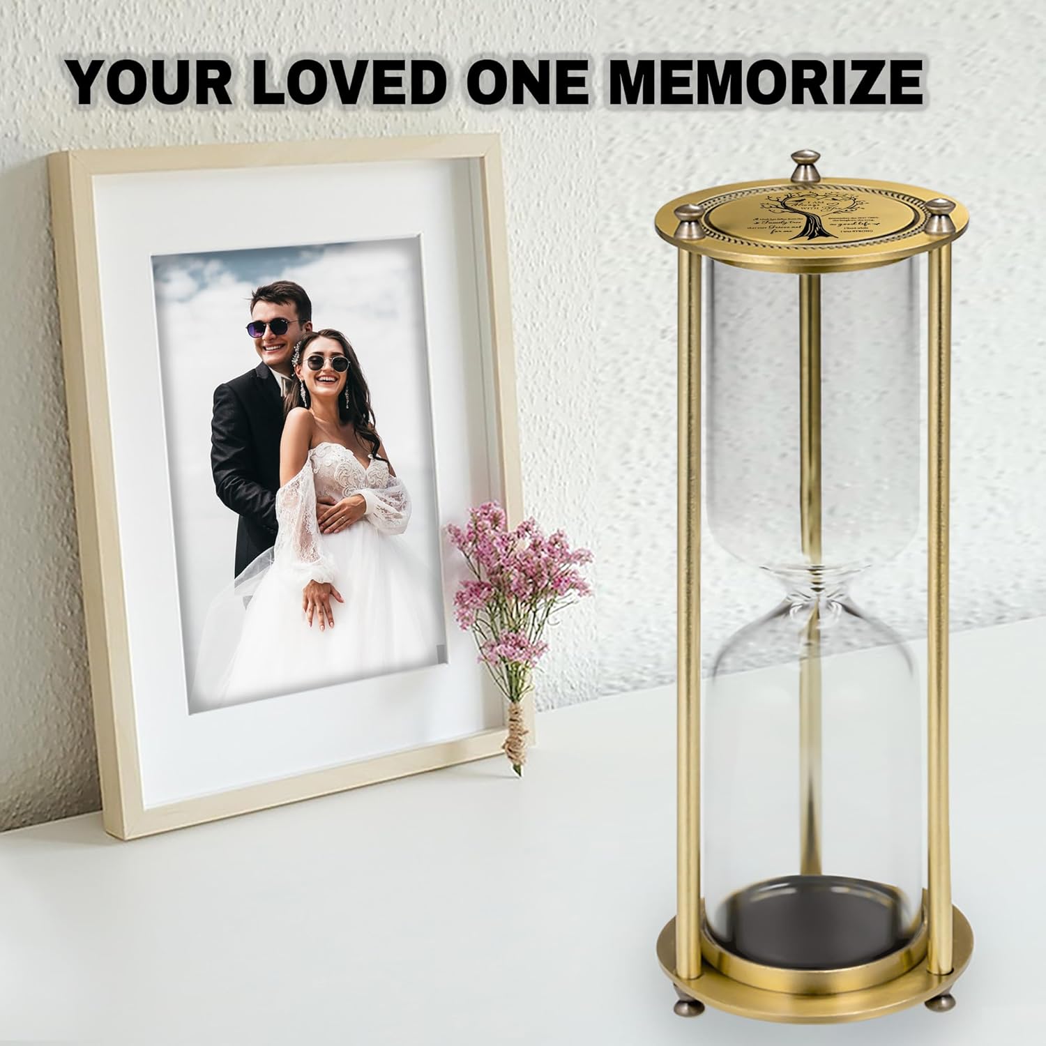 Fillable Hourglass Urn for Human Ashes Memorial Keepsake, I am Always with You Decorative Sand Timer, Time for Memories Gift