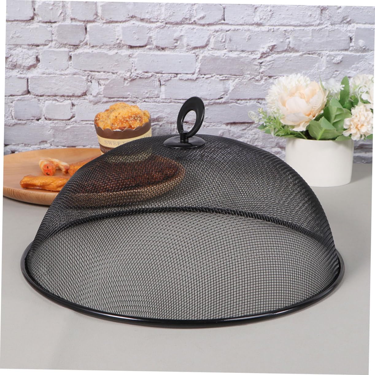 Alipis 4 Pezzi Copertura per Alimenti Acciaio Inossidabile con Rete Antipolvere e da per Picnic e Feste