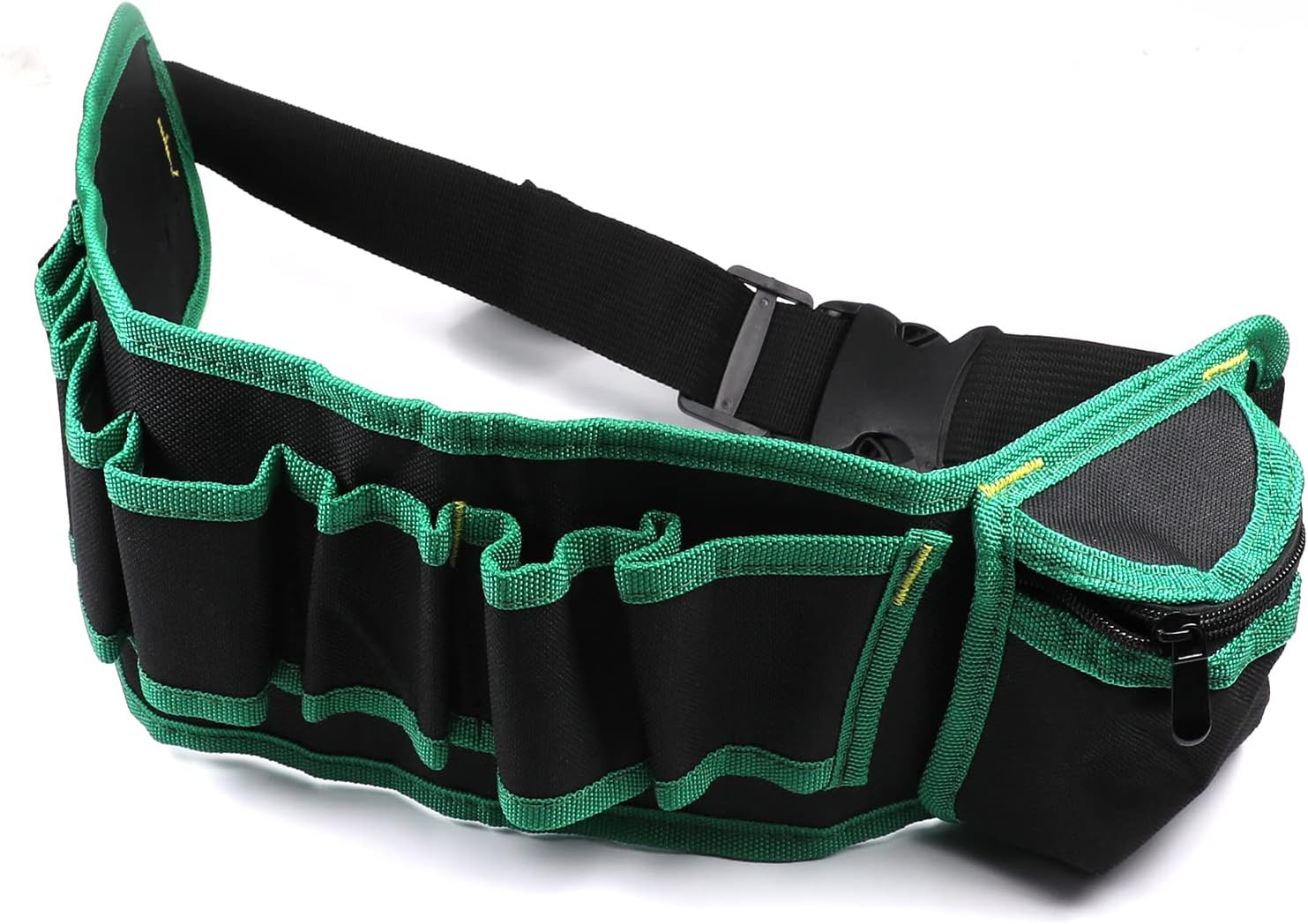 Utoolmart Professional Tool Pouch,Oxford Canvas Tool Pockets, Heavy Duty Tool Organizer,Fully Adjustable Work Belt,Waterproof,Protective Work Bag Green/Yellow