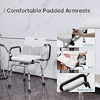 Vista 3 de ELENKER Silla de ducha giratoria para ducha interior, silla de baño giratoria ajustable y asiento de ducha giratorio de grado médico