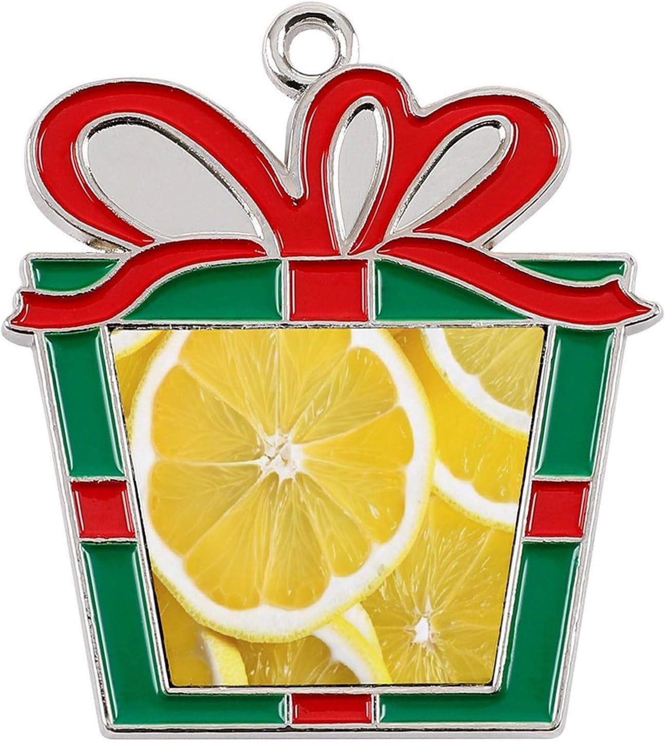Christmas Ornaments Set, Non-Fade Festive Tree Hangers, Fireplace Mantel & Party Decorations with Hanging Rope, Elegant Holiday Home Decor Gift, Yellow Lemon Alloy Christmas Pendant