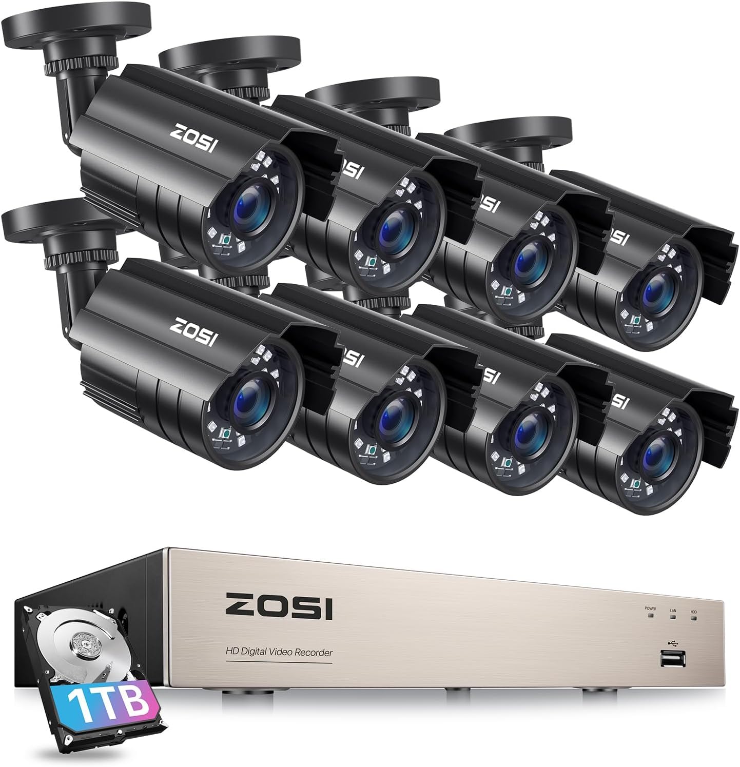 Amazon.com: ZOSI 3K Lite 8CH Security Camera System with AI Human