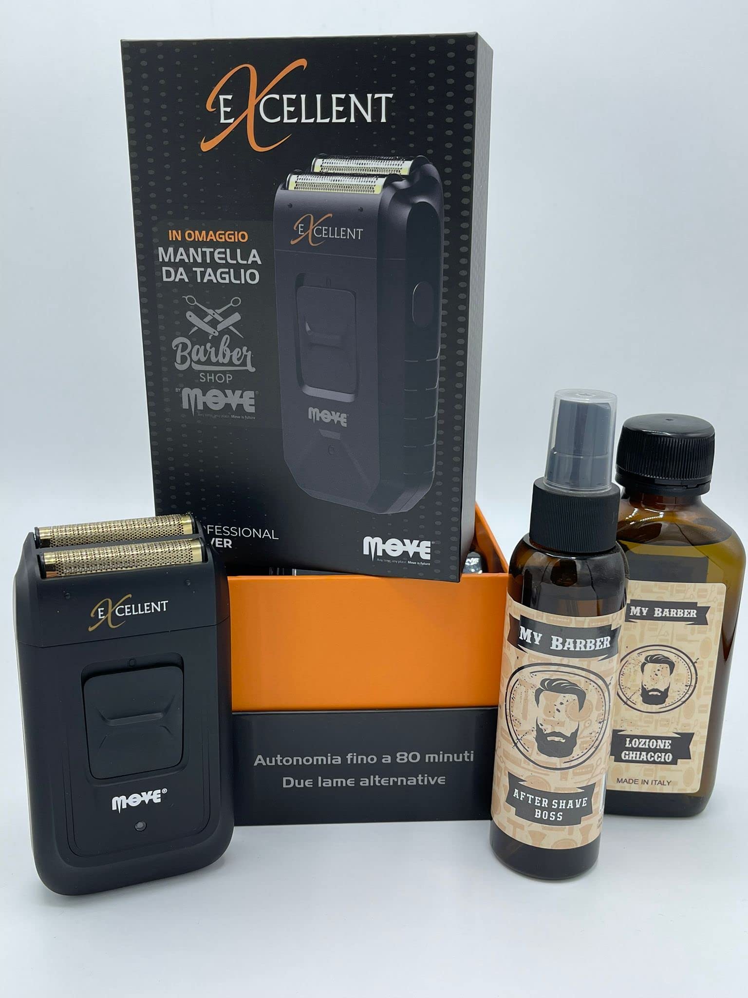 Kit Rasoio a batterie MOVE EXCELLENT + Mantella+ Dopobarba+ Lozione