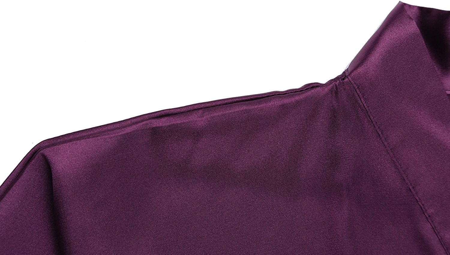 DandyChic Women's Robe Pure Long Kimono Robes Lightweight Silky Sleepwear V-Neck Calf-Length Bathrobe - Image 3