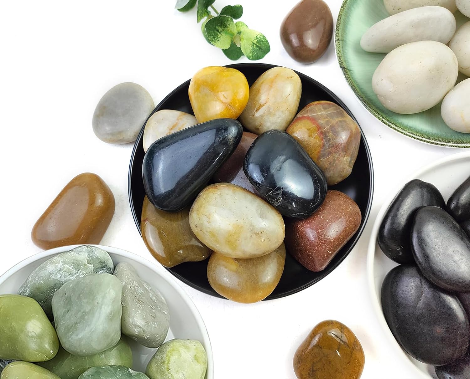 10LB Mixed Color River Rocks - 2-3 inch High Polished Decorative Pebbles, Stones for Landscaping, Natural River Rocks for Outdoor Décor, Plants,Vase Filler,Fish Tank