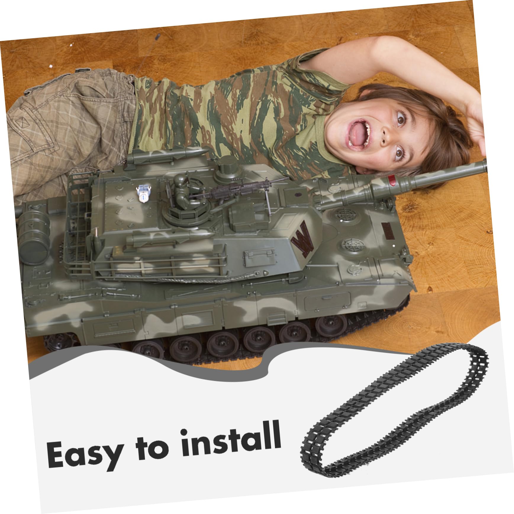 ibasenice DIY Tank Tracks Large Robot Tracks Rubber Tank Tracks Replacement for Hobby Rc Car Tank Model