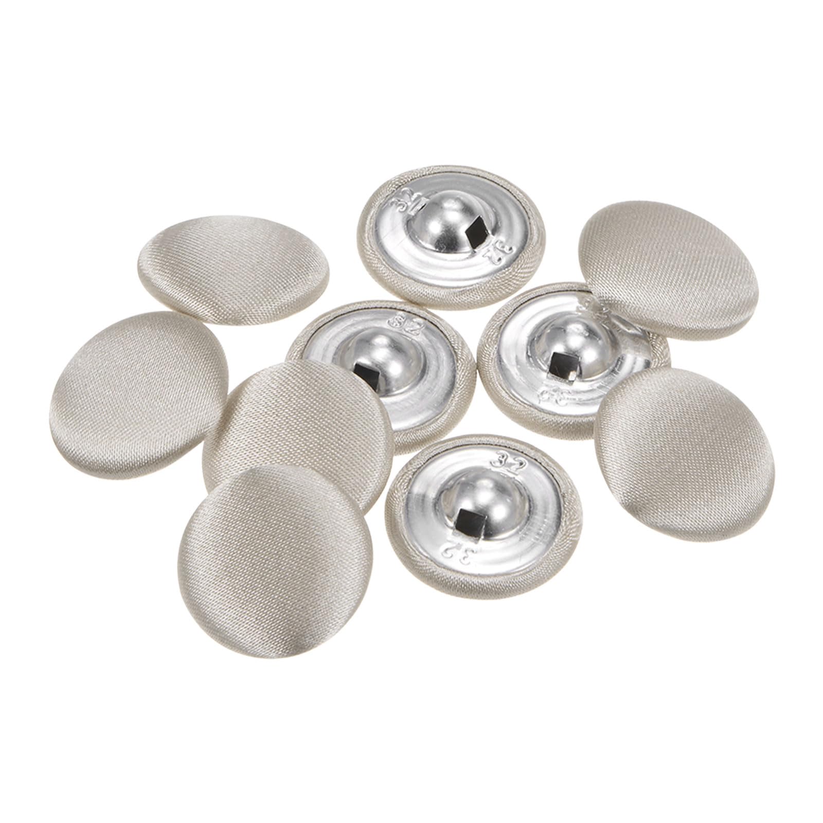 QUARKZMAN 10 Stück Knöpfe mit Stoffüberzug 21mm Runder Metal
