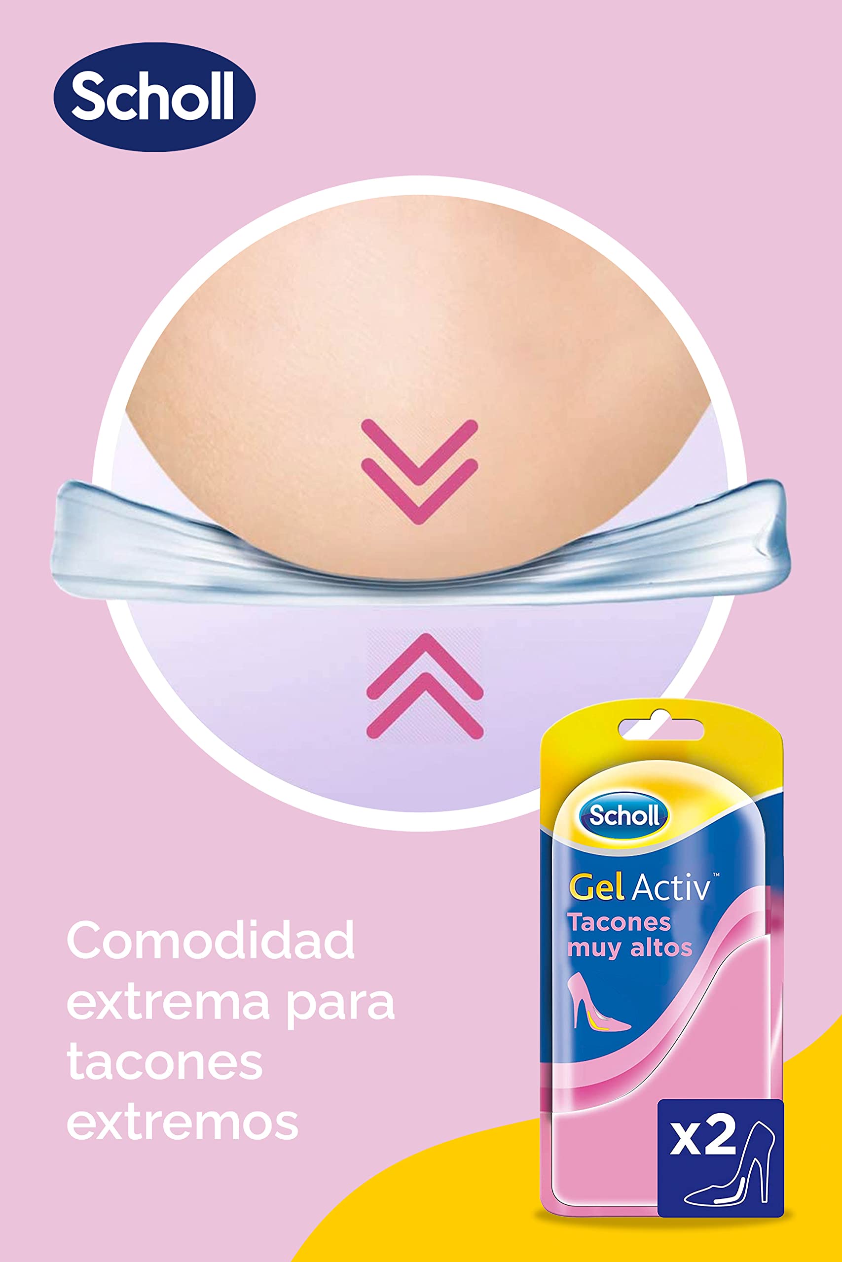 Scholl Plantillas, óptimas para zapatos de tacón alto con tecnología Gel Activ, discreción y comodidad, 2 plantillas
