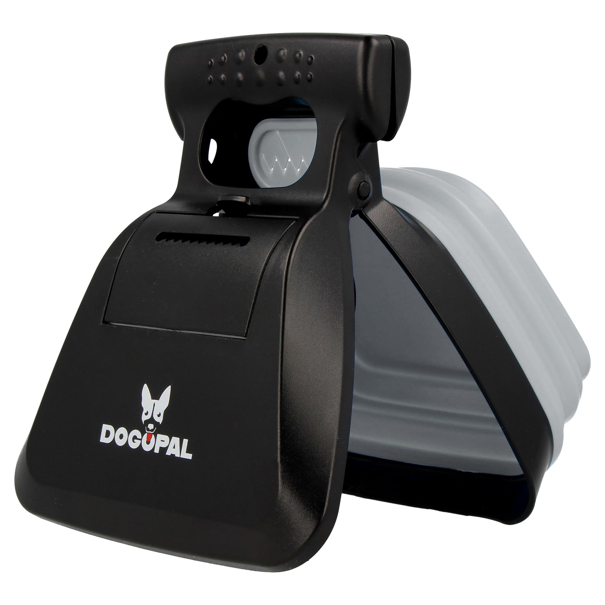 DOGOPAL Hundekotgreifer mit Beutel für Unterwegs - Tragbare Hundekotschaufel mit Erweiterbarem Fach für Hundekotbeutel - Hundekotzange Pooper Scooper - Kotschaufel Hunde Katze