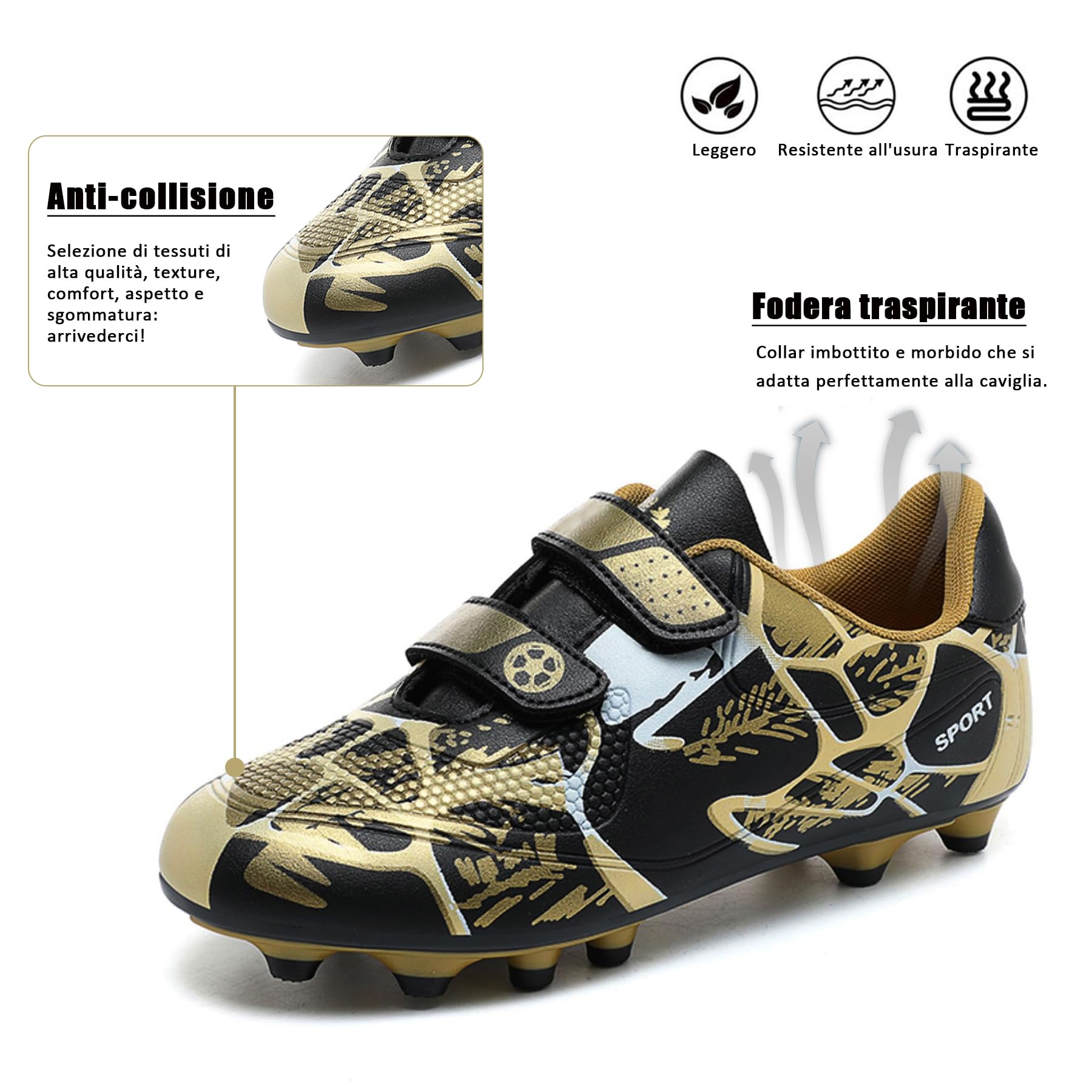 BAODLE Scarpe da Calcio Ragazzi FG/AG Professionale All'aperto Calcio da Scarpe Ragazzo TF Allenamento Bambini Teenage Spike