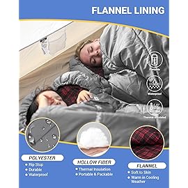 KingCamp Sleeping Bag for Adults, Cold Weather & Warm Extra Wide Big & Tall XL Portable Waterproof Flannel Sleeping Bags, Essentials Gear Accessories for Camping Backpacking Hiking Indoor & Outdoor