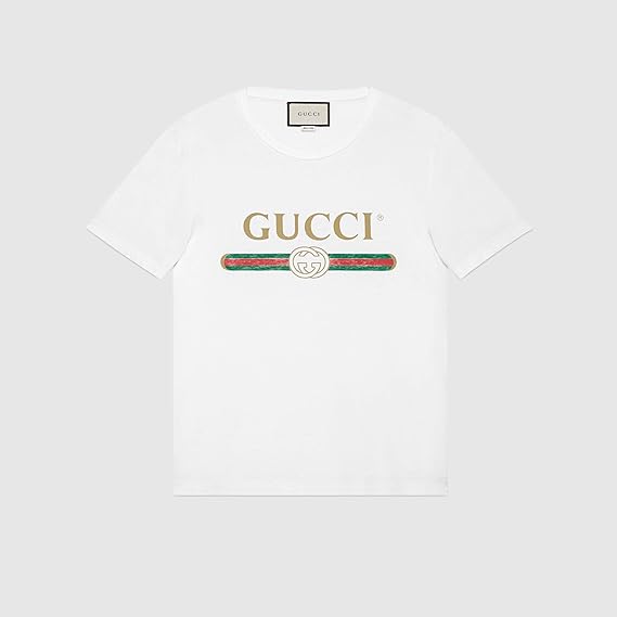 Amazon グッチ Gucci ロゴ ウォッシュド コットン Tシャツ 並行輸入品 S 白 Tシャツ カットソー 通販