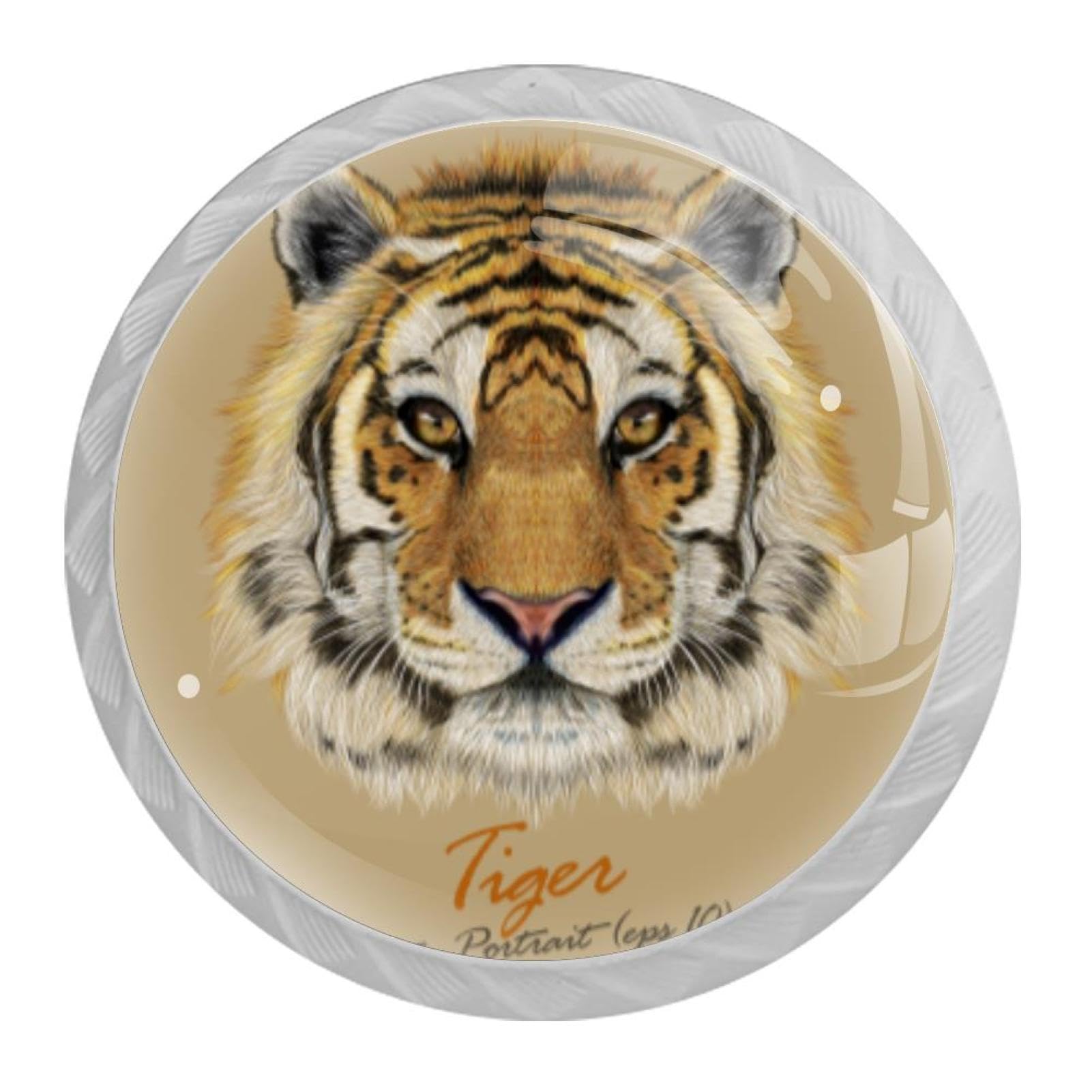 Tqmspg Multi19 4 Pieces Drawer Pulls Animal Tiger Door Knobs Dresser Handles For Kitchen Wardrobe Cupboard Hardware Furniture