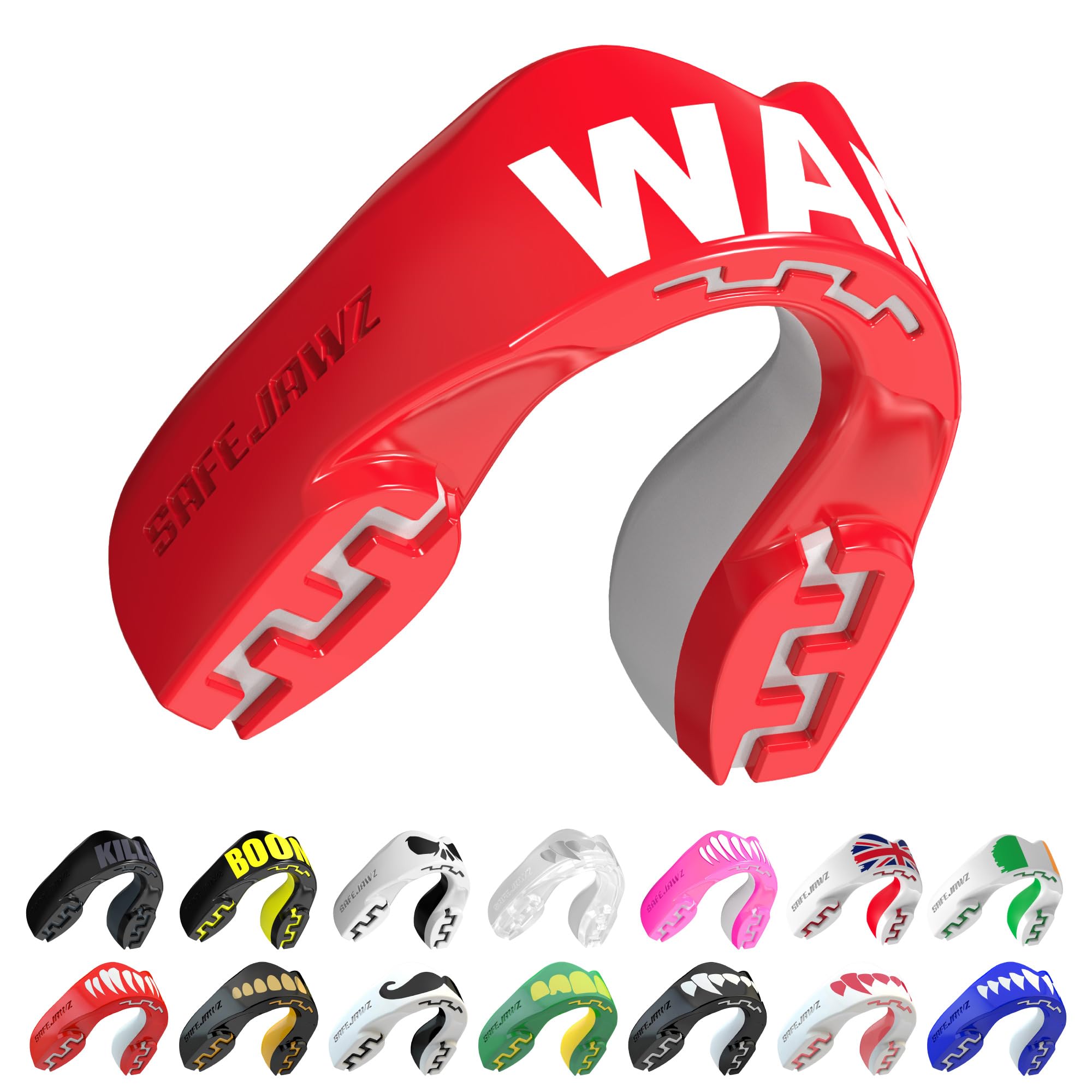 SAFEJAWZ War Mouth Guard, Junior Dual Layer Gum Shield with Case