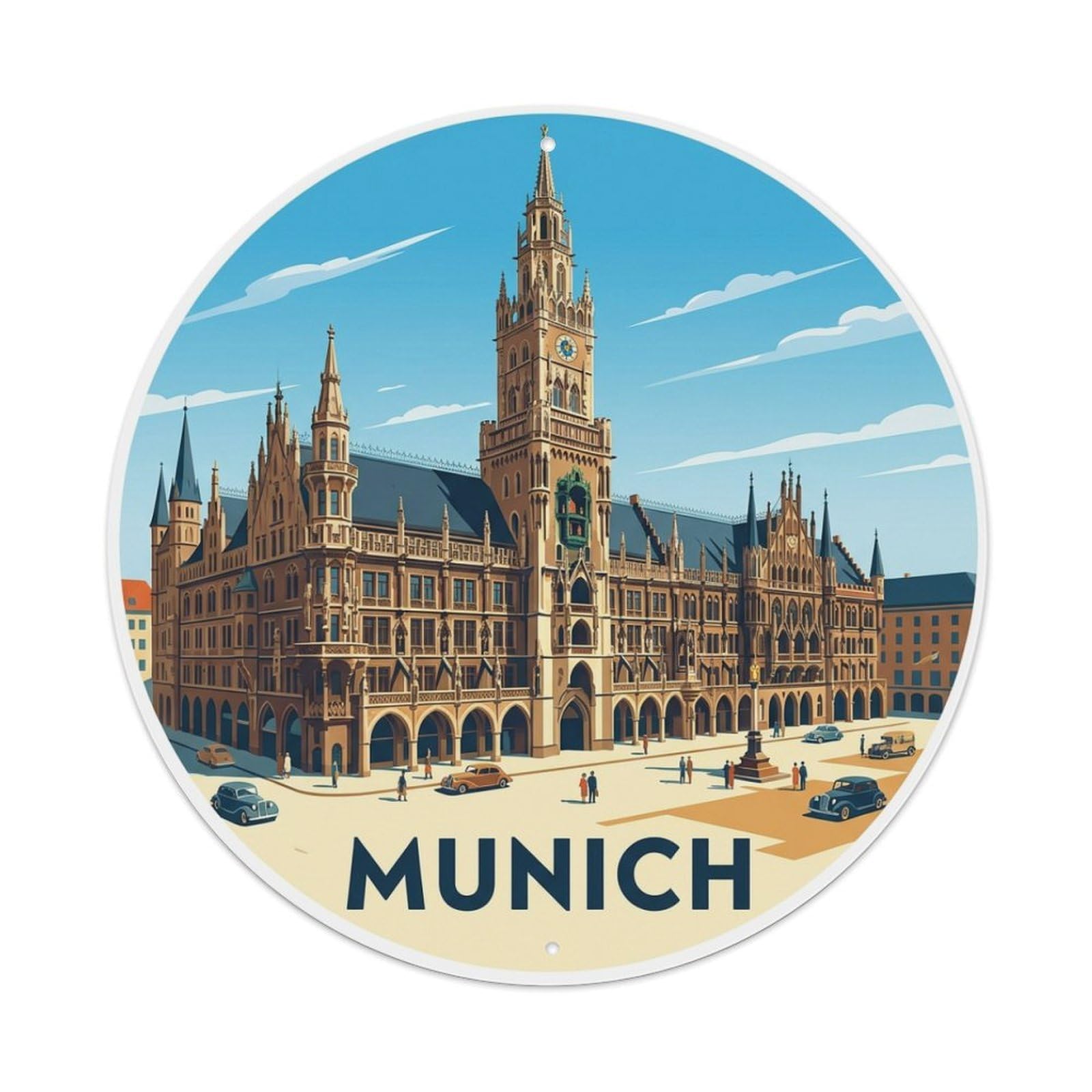 Metal Tin Sign Retro Travel Germany Munich