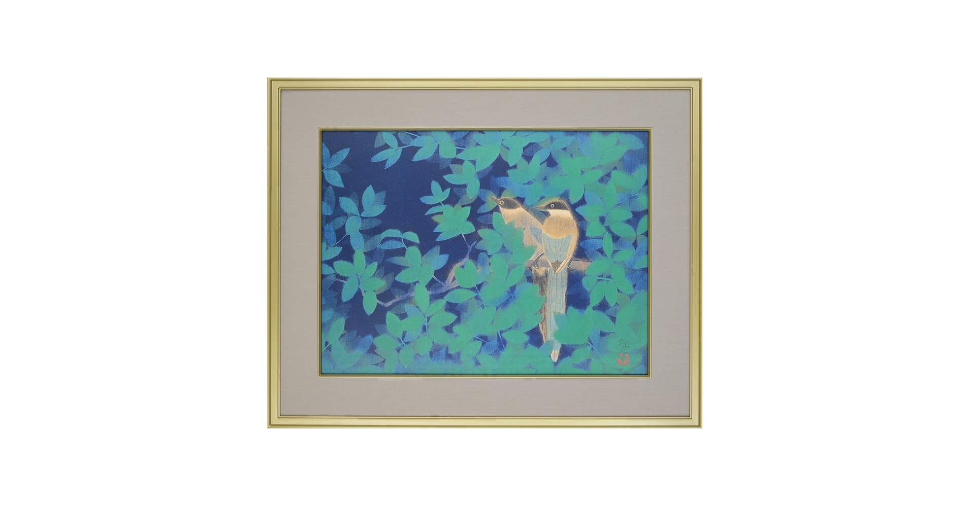 Amazon.co.jp: 平山郁夫 尾長鳥 複製画 巧藝画 10号 著作権者