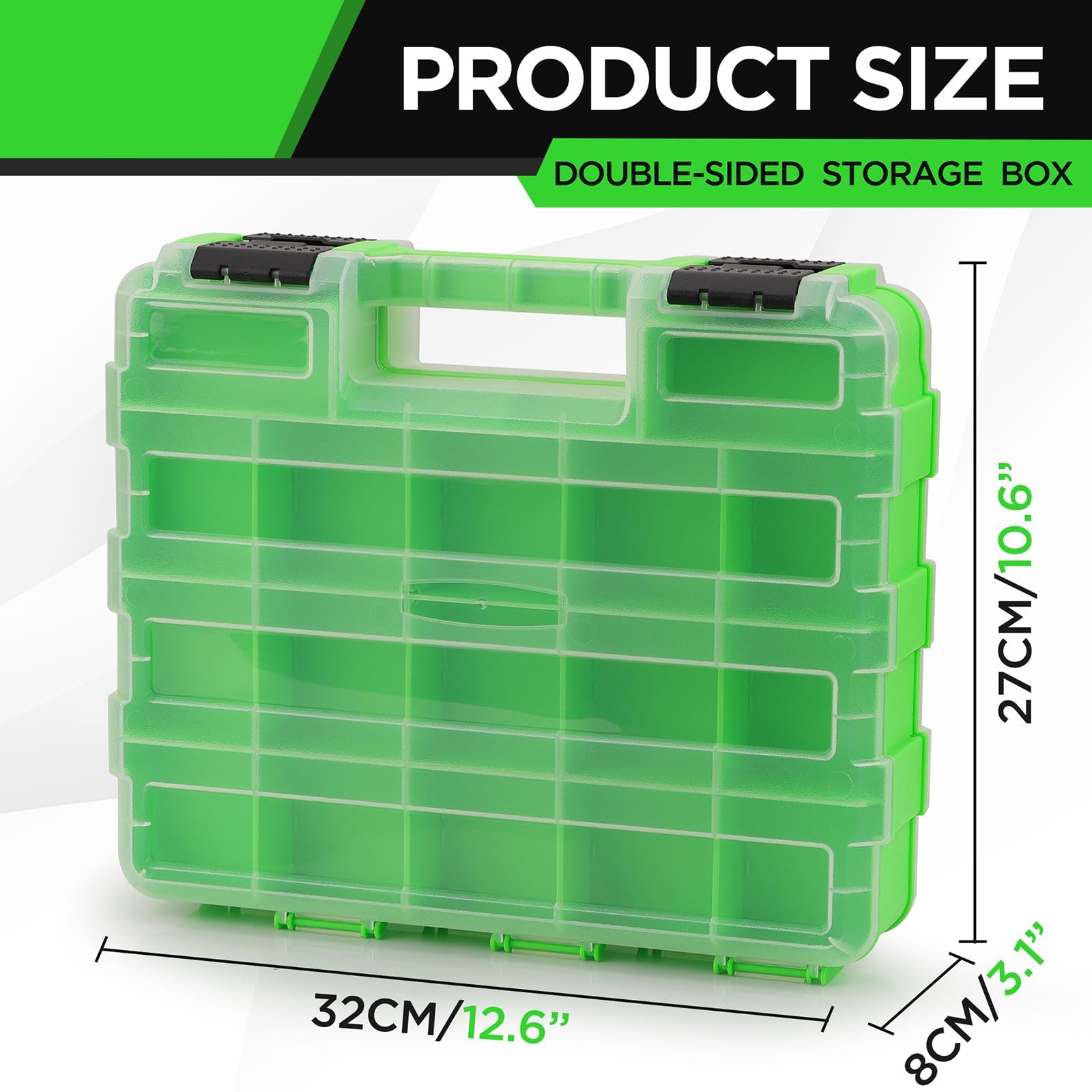 Scatola portautensili portatile Organizzazione Hardware Scatola di immagazzinaggio Portatile Piccola Parte con Divisore Rimovibile per Vite Dado Bullone Manico Ergonomico Strumento Storage
