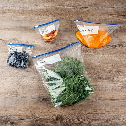 Vista 29 de Restaurantware -Bag Tek - Bolsas deslizantes para congelador de 1 galón, 25 bolsas desechables con cremallera - Cremallera deslizante, fondo