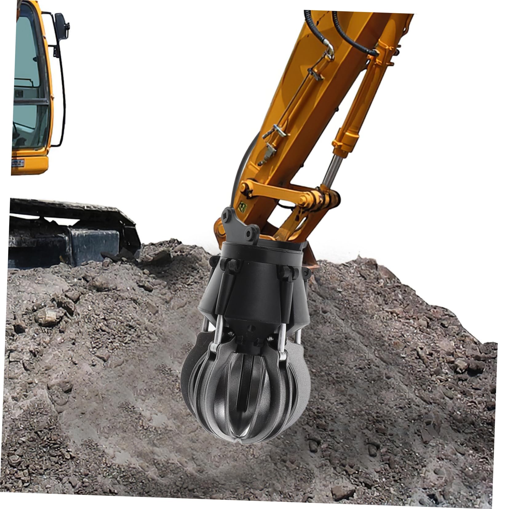 Accesorio de Pinza para Excavadora de Juguete Material Plástico Resistente y Accionamiento Eléctrico, Repuesto Adecuado para Vehículos de Construcción RC en Minería