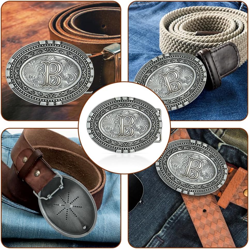 Western Belt Buckles - Cowboy Initial Belt Buckle for Men Women, Best Gifts for Wedding, Youth Belts Buckle for Kids - Image 3