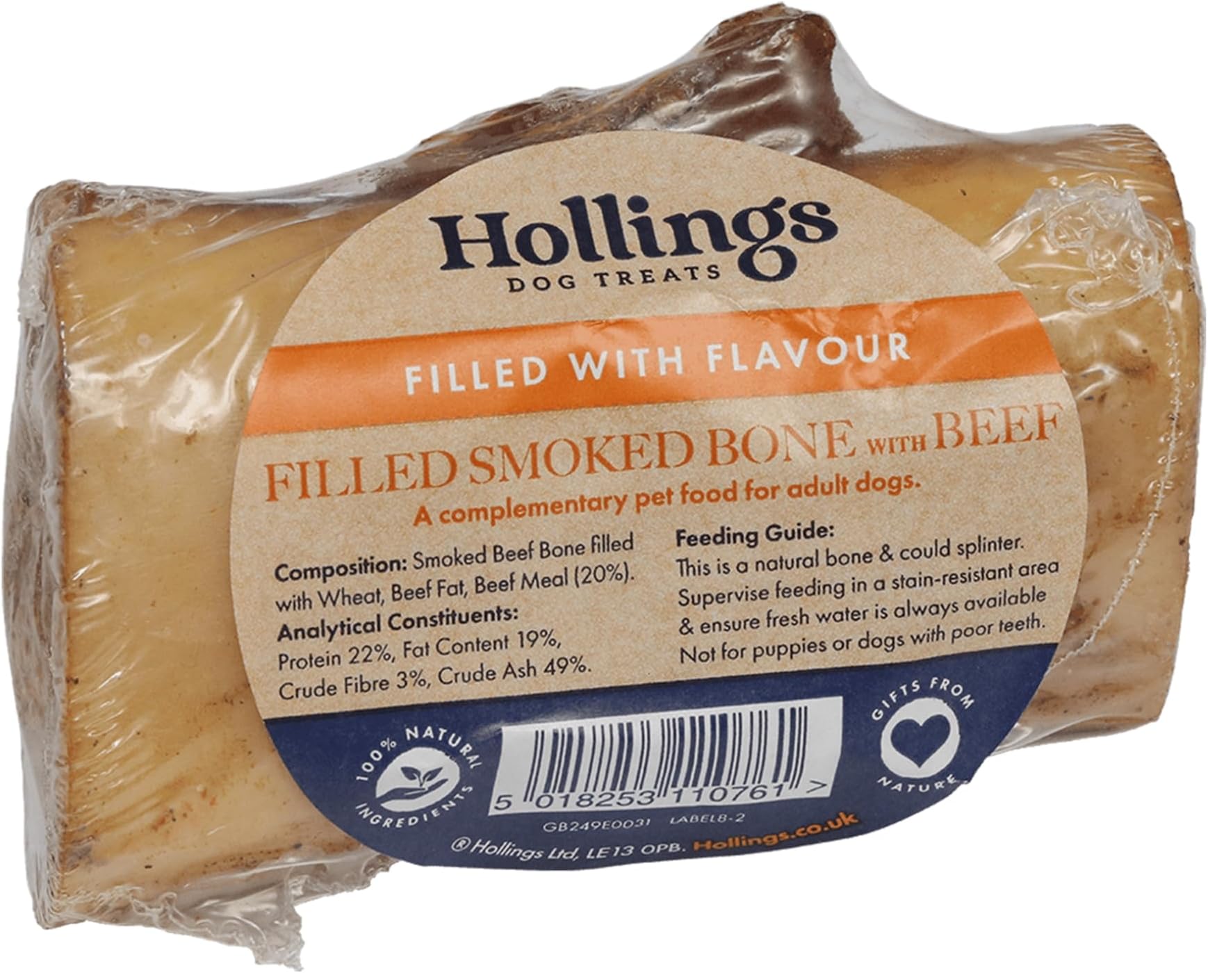 Hollings Smoked Meat Filled Bone For Dogs