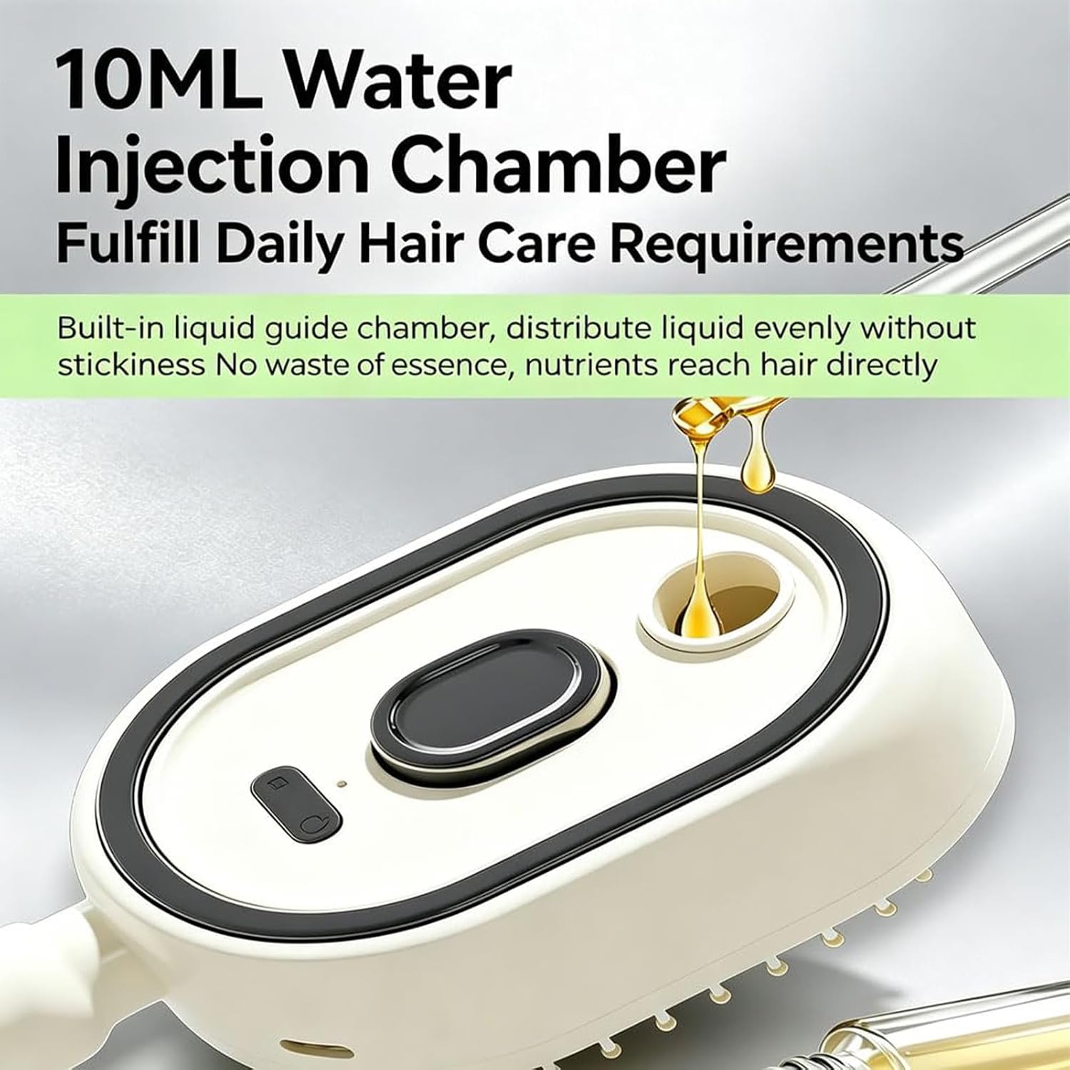 Electric Steam Brush, 2026 New Electric Steam Hair Straightener Brush, Portable Rechargeable Cordless Hair Tool, Electrically Spray Air Cushion Comb, Reduces Frizz, Nourishes Hair (Off-White)