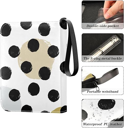 Miniatura 4 de Carpeta de tarjetas coleccionables de lunares con 4 bolsillos con 50 fundas extraíbles, carpeta de álbumes de tarjetas de 3 anillas con capacidad