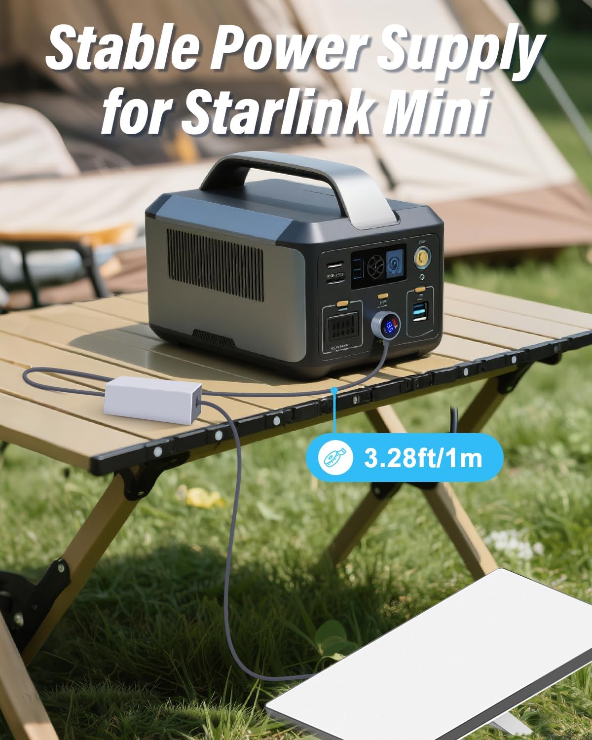 Starlink Mini Car Adapter, 12V-36V Step Up Converter DC Power Cable with Cigarette Lighter Adapter,12-36V Input, 36V/1.67A Output, Starlink Mini Accessories for Car, RV, Truck, Boat