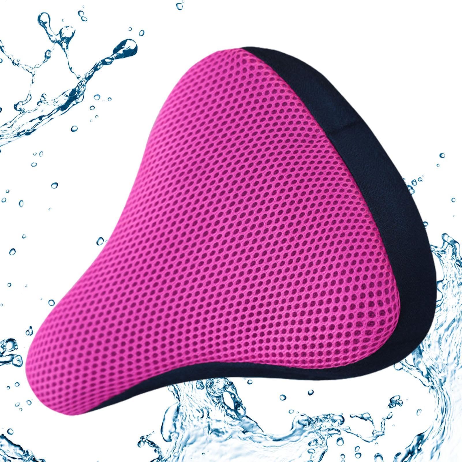 Copri Sedile Per Biciclette – Coprisella Imbottito E Traspirante | Cuscino Ergonomico Antiscivolo Per Veicoli Stradali, Biciclette, Rosa Acceso, 20 X 23 Cm