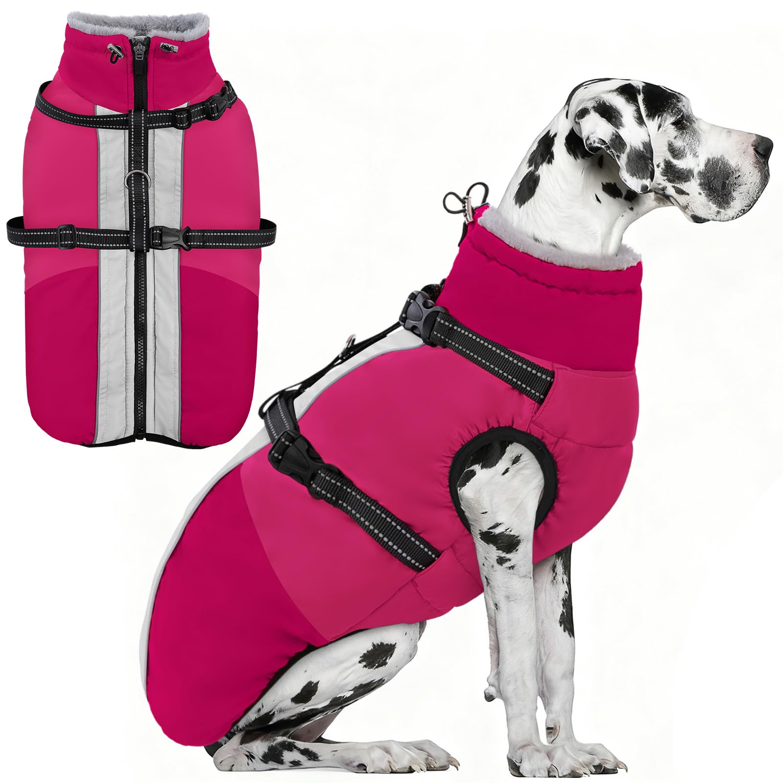 AOFITEE Dog Coat with Harness Thermal Dog Winter Coat for Extra Large Dogs — image 1