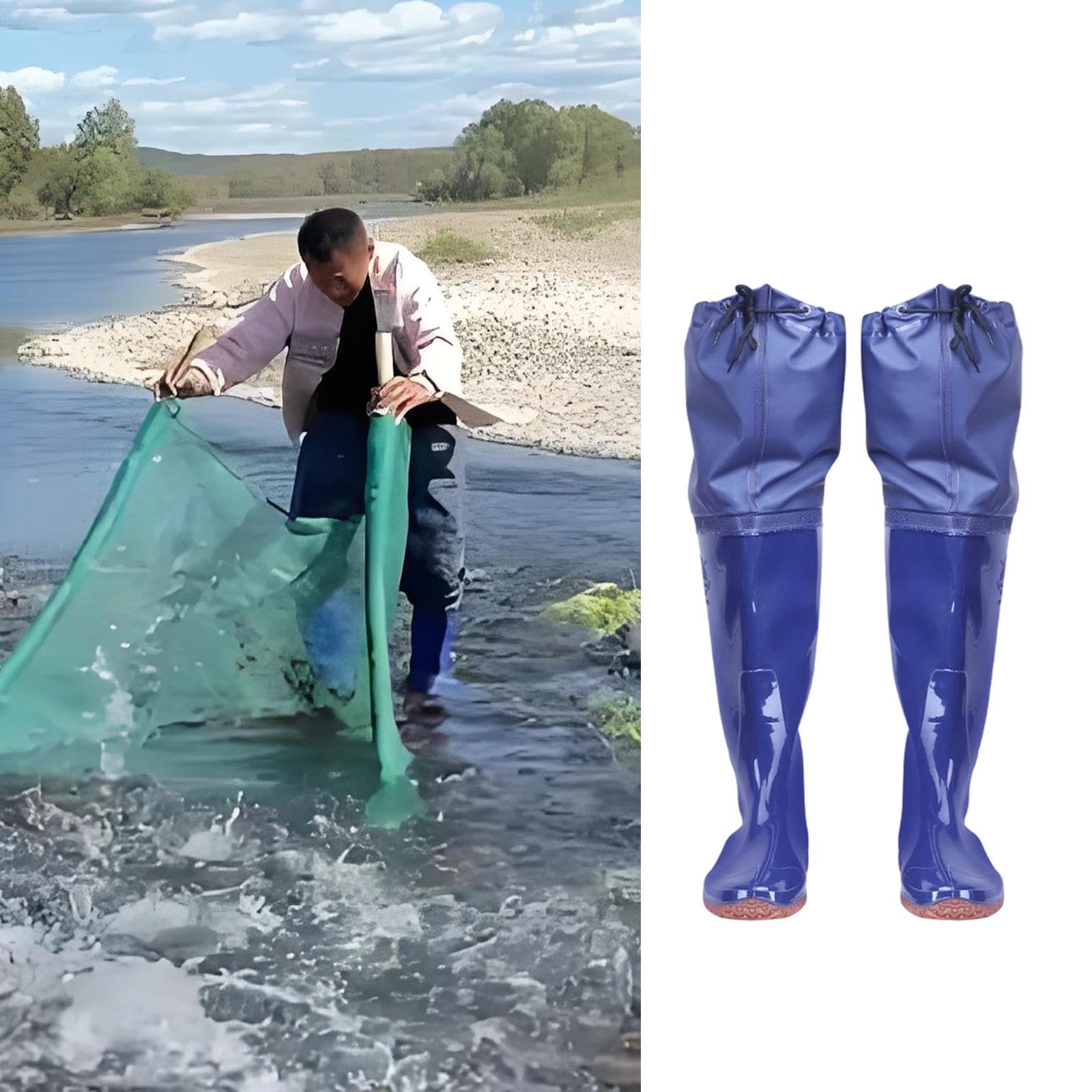Stivali Da Pesca Impermeabili per Adulti, Altezza 60 Cm, in PVC, per Immersioni