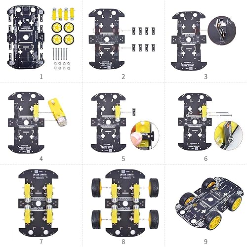 Miniatura 6 de Smart Robot Car Chassis Smart Learning Kit con motor 4 TT, DIY para UNO R3/Mega 2560/Raspberry Pi/Jetson Nano