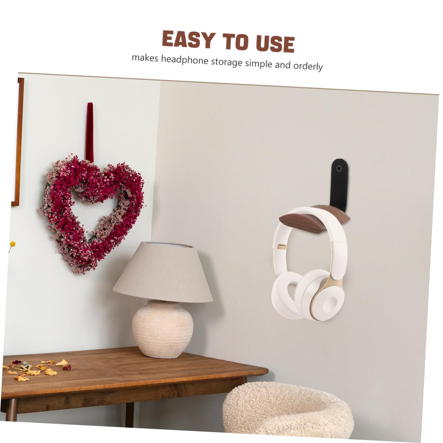 UKCOCO Soporte para Auriculares De Pared Madera Gancho para Auriculares para Gaming Casa Compacto y Resistente