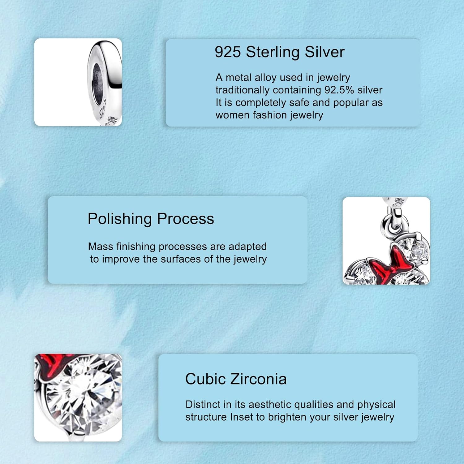 925 Sterling Silver Charms Cartoon Duck Mouse Bear Elephant Chinese Dragon Dangle Beads for Bracelets and Necklaces Jewelry for Women - Image 3