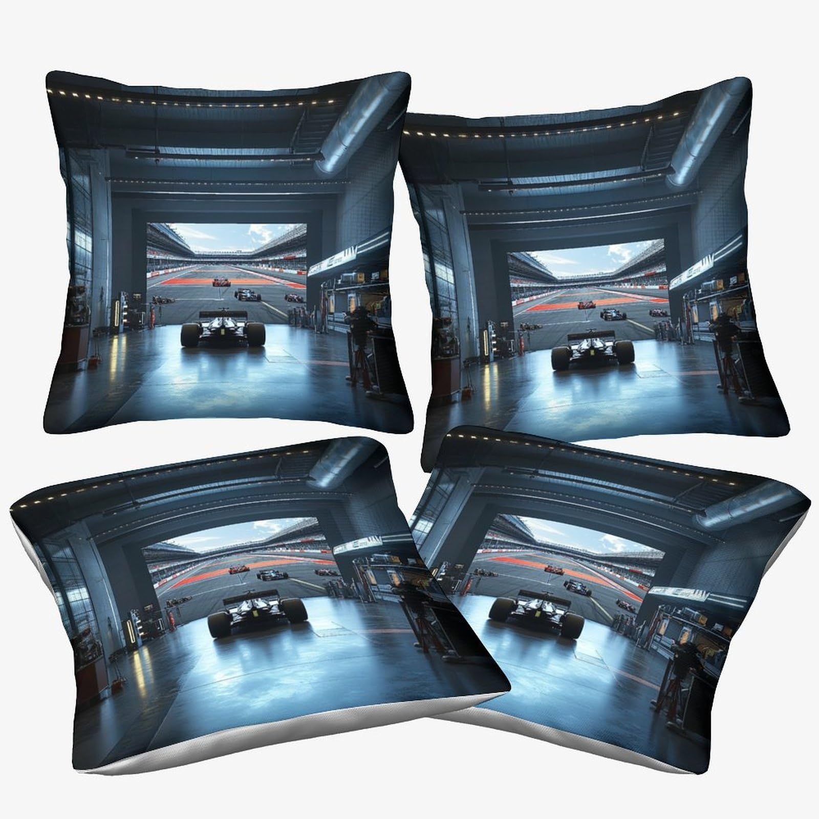 Dafufbw Formulaa Racing-6 50X50cm, 4Pcs Throw Pillow Covers Formulaa Racing - No Insert I Racing Car Microfiber Square Cushion Covers I Machine Washable | Indoor Use Only
