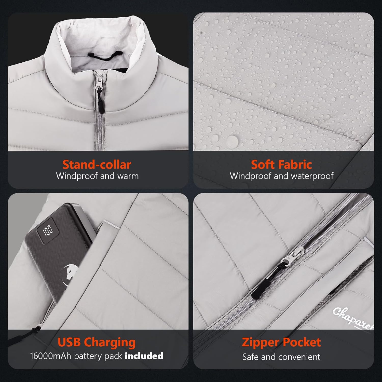 Women’s Heated Vest with Battery Pack Included, 7.4V Smart Washable Rechargeable Electric Lightweight Heating Vest - Image 6