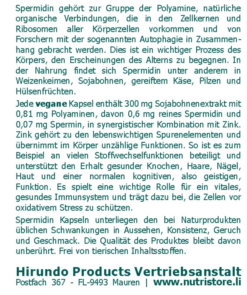 Spermidin plus vegane Kapseln 60 Stk. mit Zink