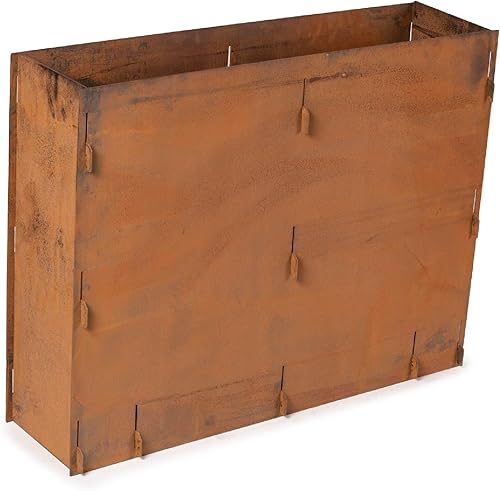 TITAN GREAT OUTDOORS 30" (H) x 39.5" (L) Corten acero plantador caja, pátina jardín interiorexterior