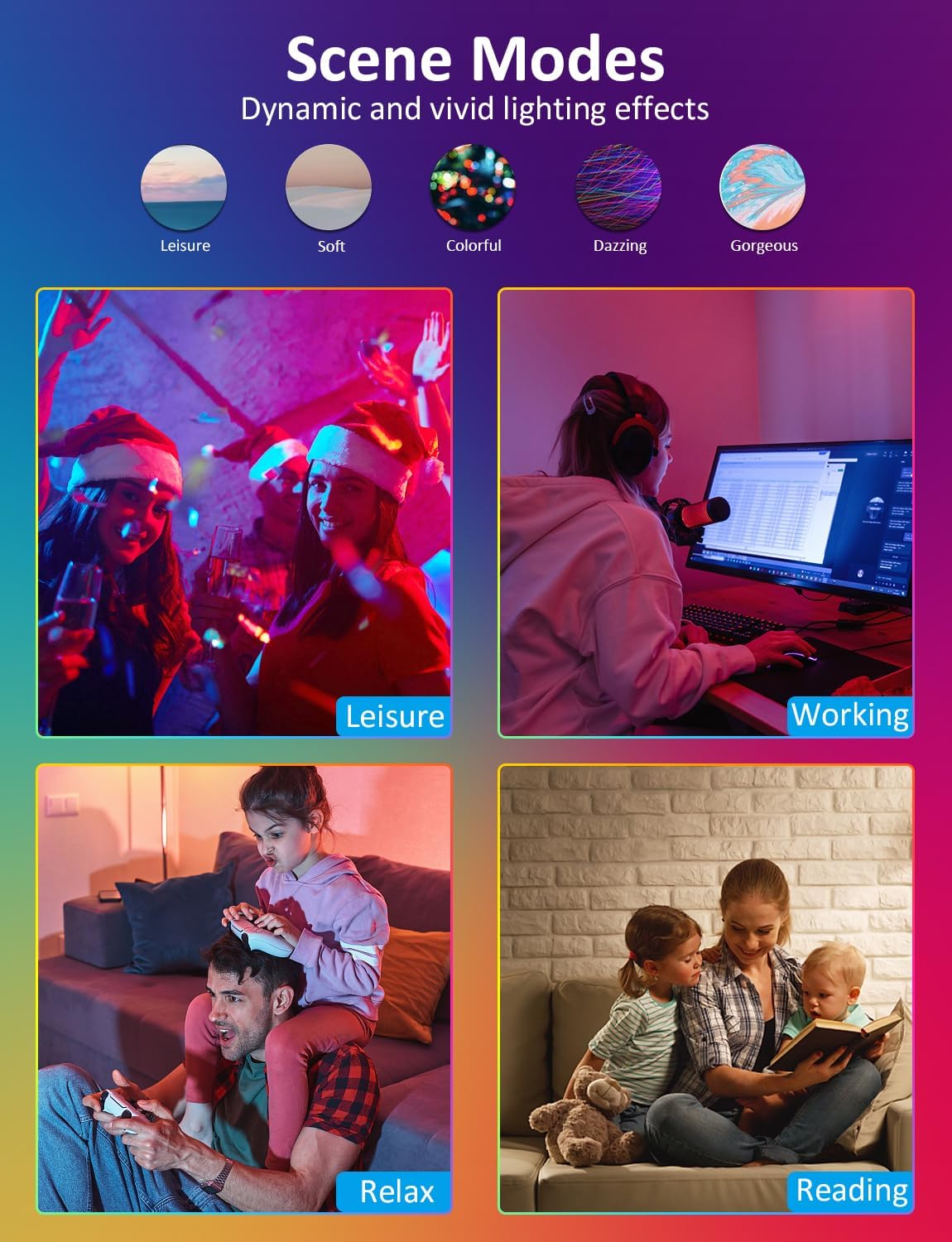 Wi-Fi & Bluetooth Smart Recessed Lighting 6 Inch RGB Downlight Can Lights – 13W 1100LM 93CRI, Ceiling Light with Signal-Boosting Mesh Gateway, Alexa/Google/Siri & Remote/App/Switch Control, 12 Pack