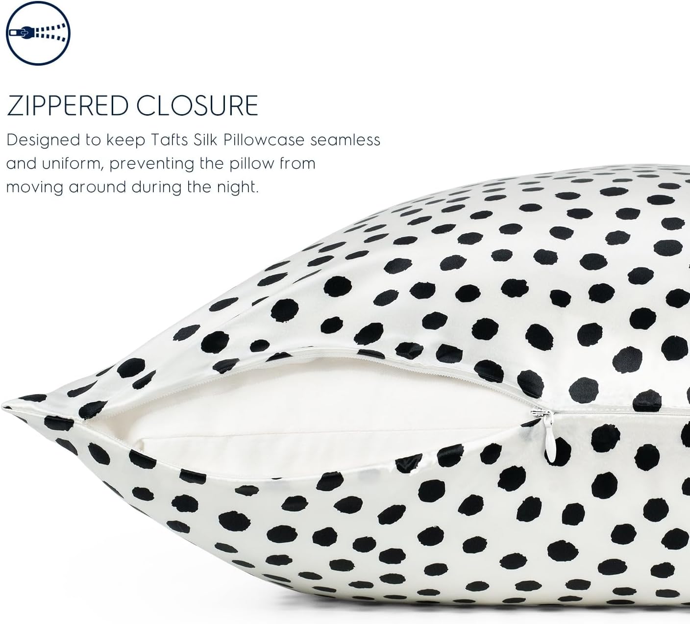 Tafts Silk Pillow Cases - 22mm 100% Pure Mulberry 6A Silk Pillowcase for Hair & Skin with Zipper Closure, Cooling, Natural, Organic, Double Sided Silk Pillow Case (Spot, King 20"x36", 2pc) - Image 6