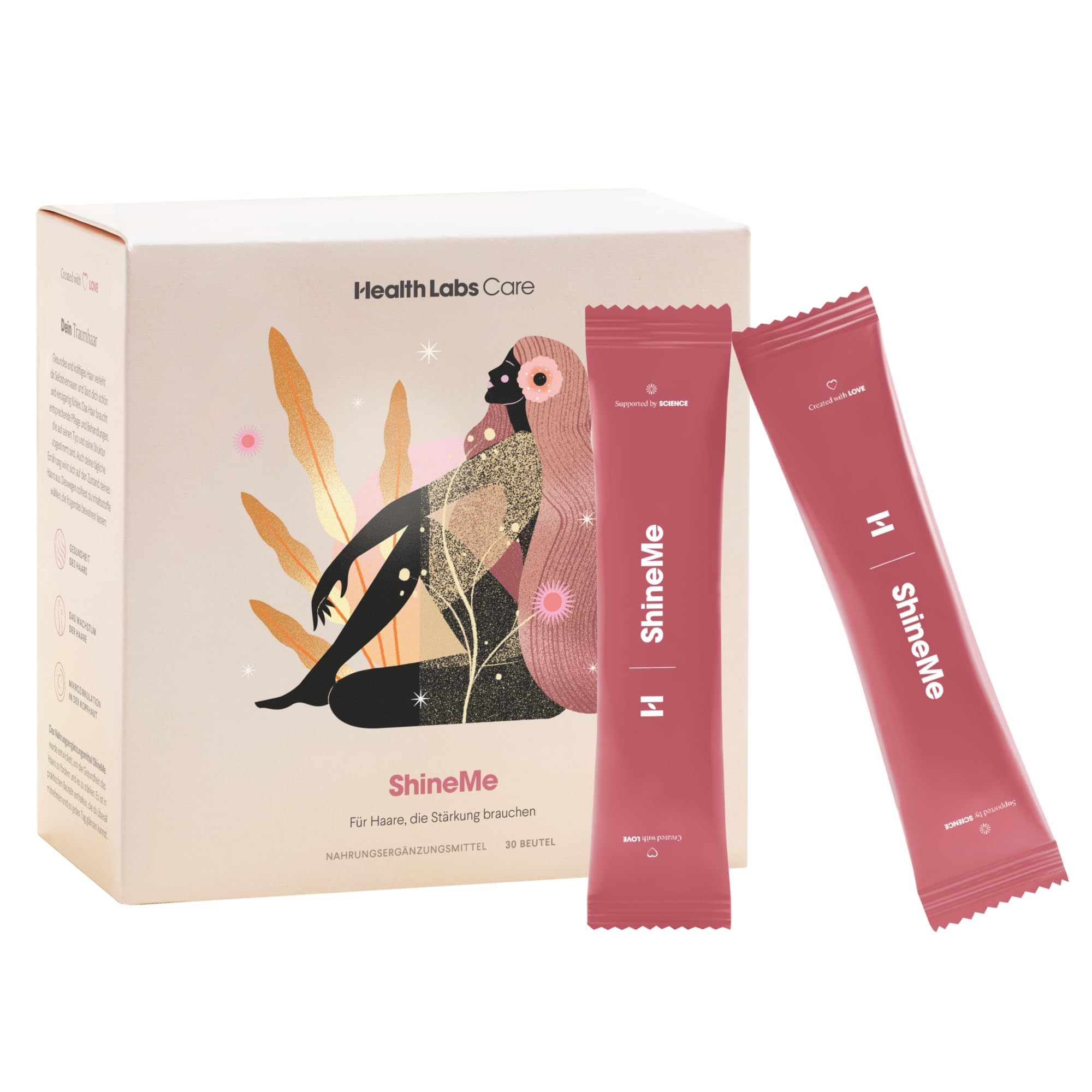 Haar Vitamine mit Keratin & MSM - Zink & Aminosäuren - 30 Sachets | Für gesunde Haare von innen • 10 Pflanzenextrakte • Mit Aminosäuren & Silizium • 30 Sachets