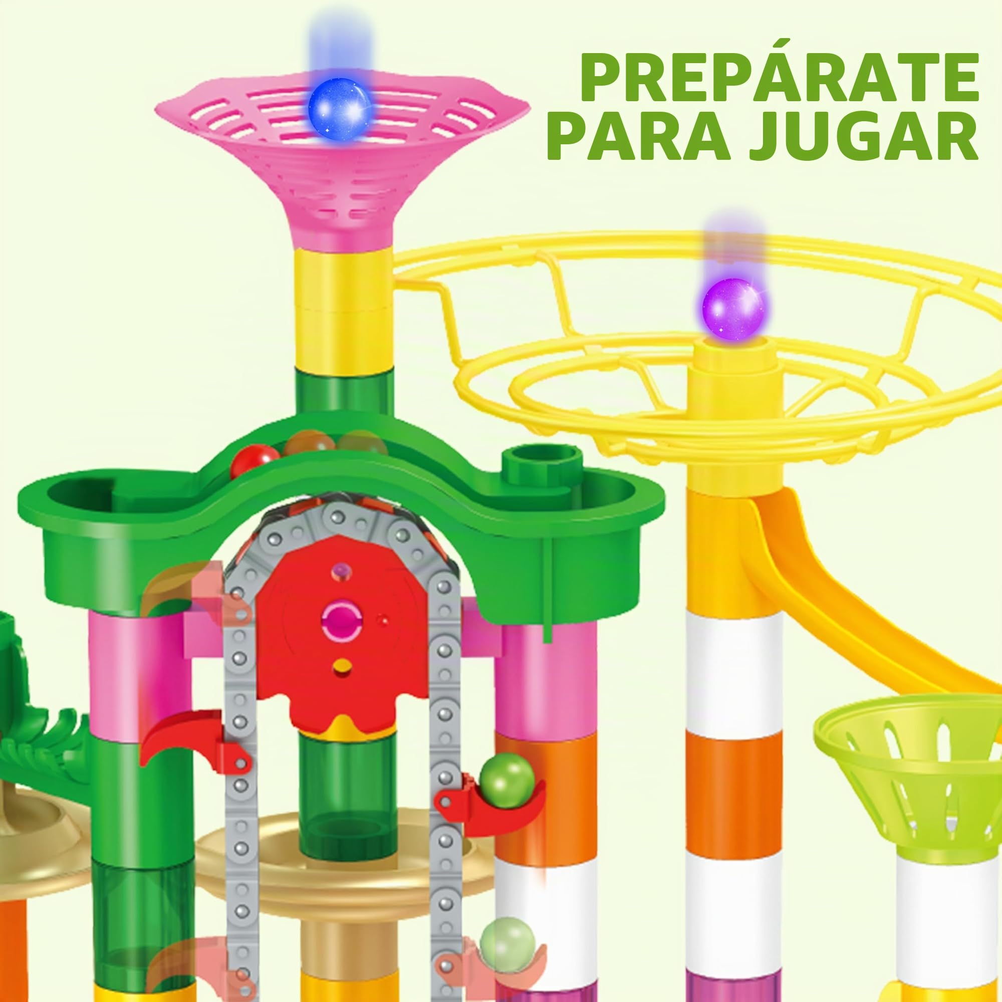 JOYIN 236 Pcs Circuito Canicas Mármol Brillante Maze Race Pista de Bolas Laberinto con Elevador motorizado de Canicas Juego Educativo Regalo Navidad Cumpleaños de Juguete para Niños