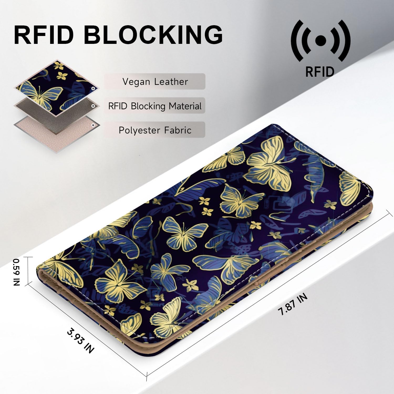 MEITRUE Wallet Women Slim Wallet for Women Thin Leather Wallet RFID Blocking Credit Card Holder Bifold Long Ladies Wallet Purse with 11 Card Slots - Image 5